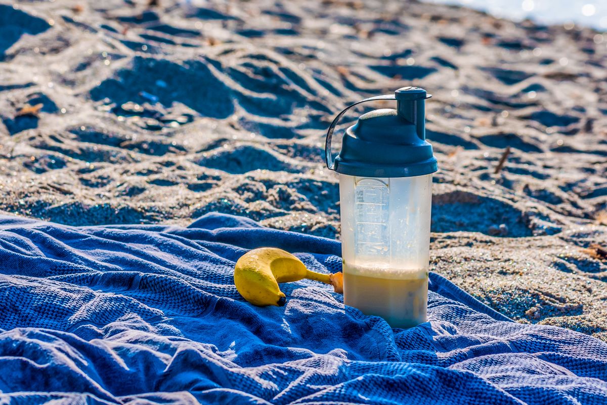 protein shake at the beach, supplement trends 2024 from Vitaquest