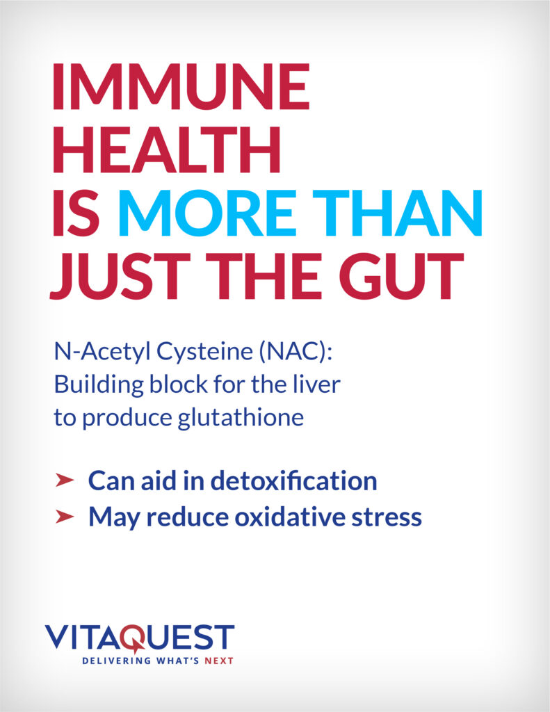 Immune health supplement trends highlighting NAC benefits for detoxification and oxidative stress support.