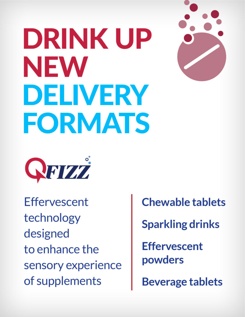 Innovative supplement delivery formats including effervescent powders, beverage tablets, and chewable tablets.